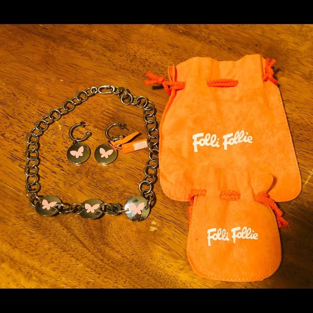Folli Follie Butterflies necklace & Earrings *NEW*